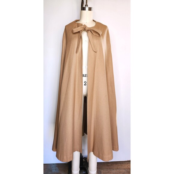Vintage Wool Cape Cloak Poncho Arm Opening Wool Capelet Boho Woodland Free size - Picture 3 of 10